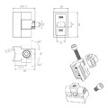 Zawias 180 stopni rysunek techniczny