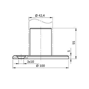 Podstawa słupa do spawania fi 85/42/3X8,5mm  4BS (1)