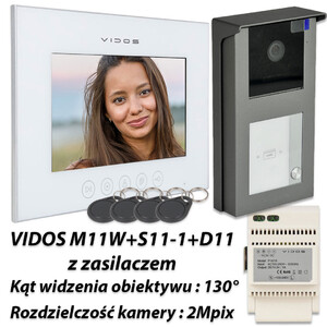 Zestaw Vidos X  monitor M11W + stacja S11-1.D11