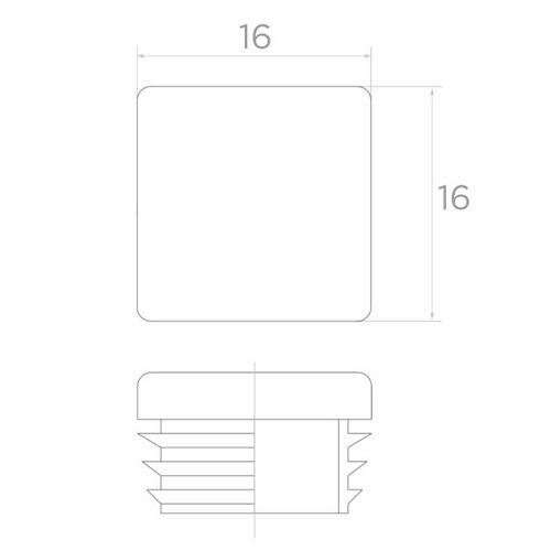 Zaślepka plastikowa 16x16
