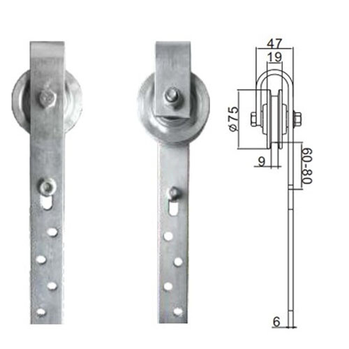 System drzwi rolka fi 75 mm 