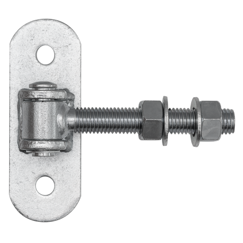 Zawias regulowany M18 z szyldem do przykręcenia 140x50 mm