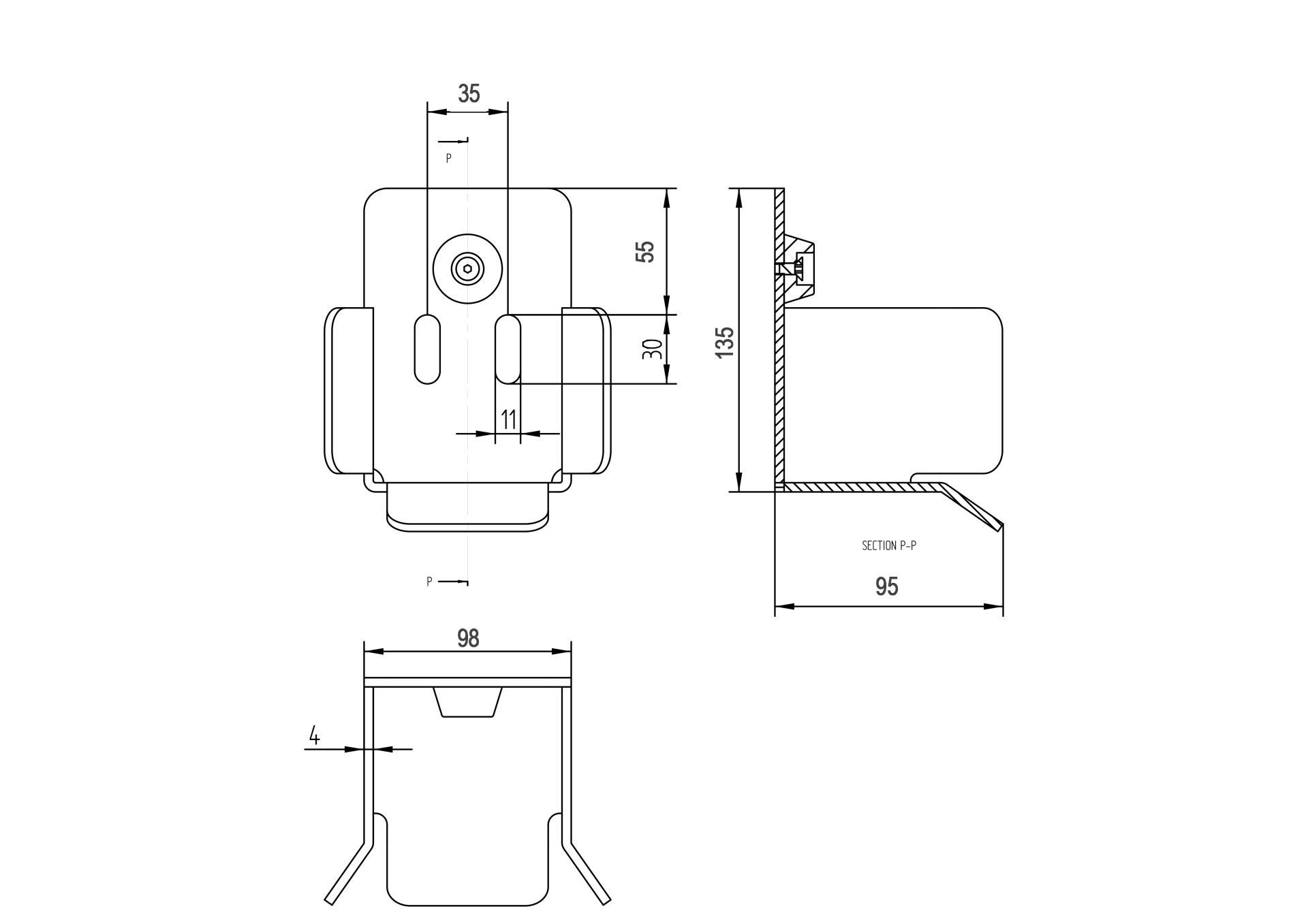 60.020.Ral9005 rysunek techniczny